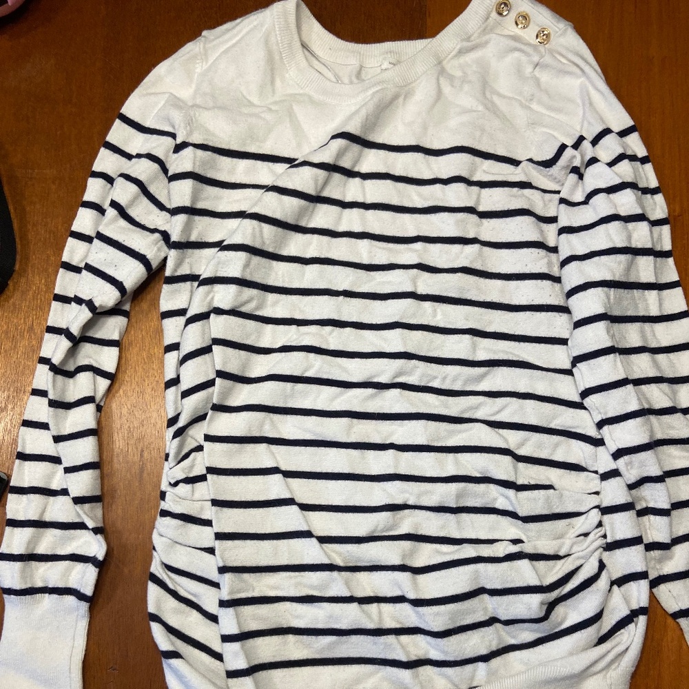 Stripped crew neck sweater for pregnancy